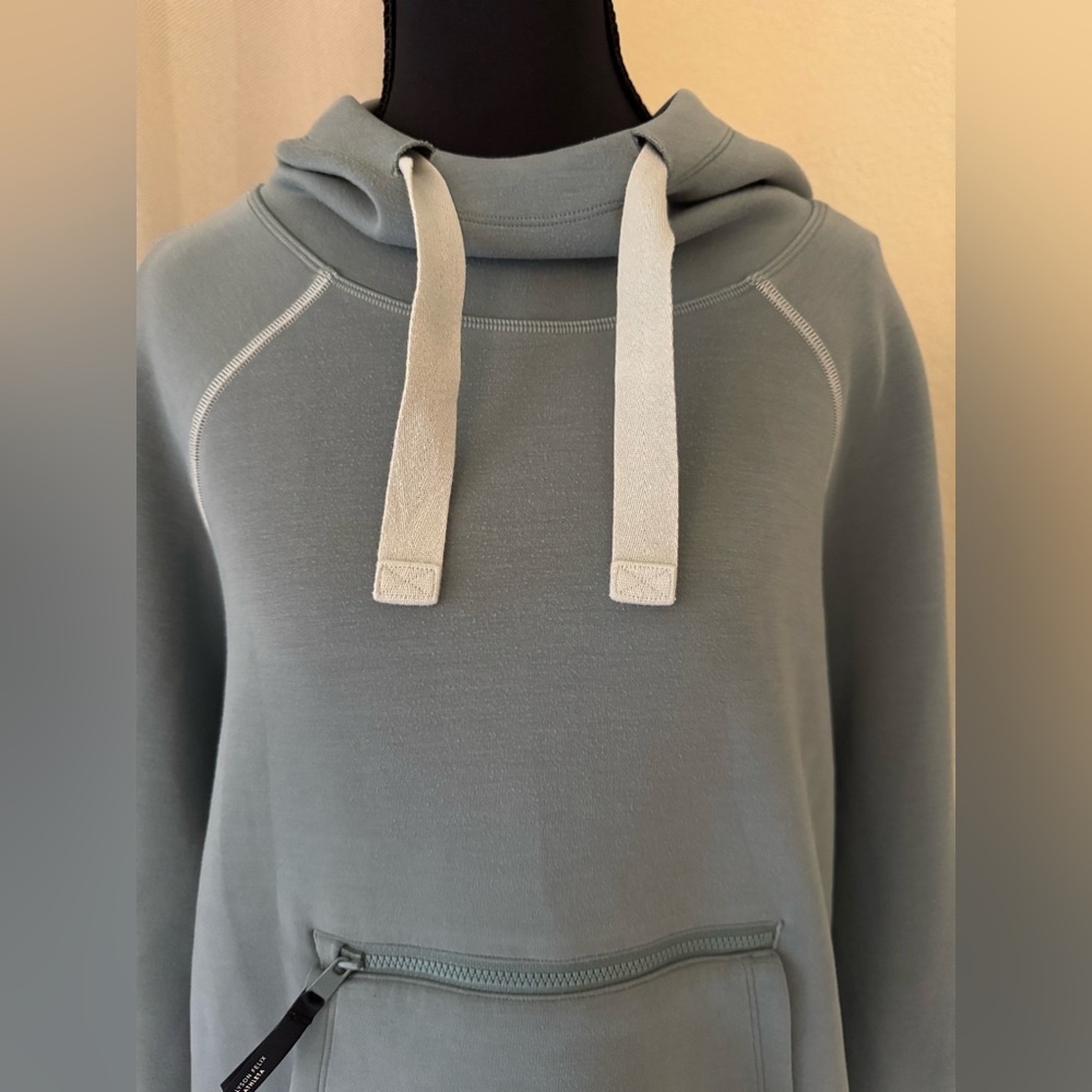 Athleta x Allyson Felix Sage Green Hoodie Small Zip Pocket Athleisure Pullover - Picture 3 of 11